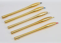 Alat Makeup Permanen Mewah Emas, 45 ° Angle Disposable Microblading Manual Pen
