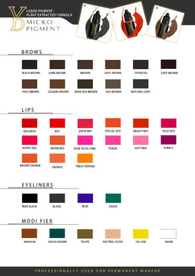 Pigmen Makeup Permanen Cair Hitam Eyeliner Micropigment Untuk Mesin PMU